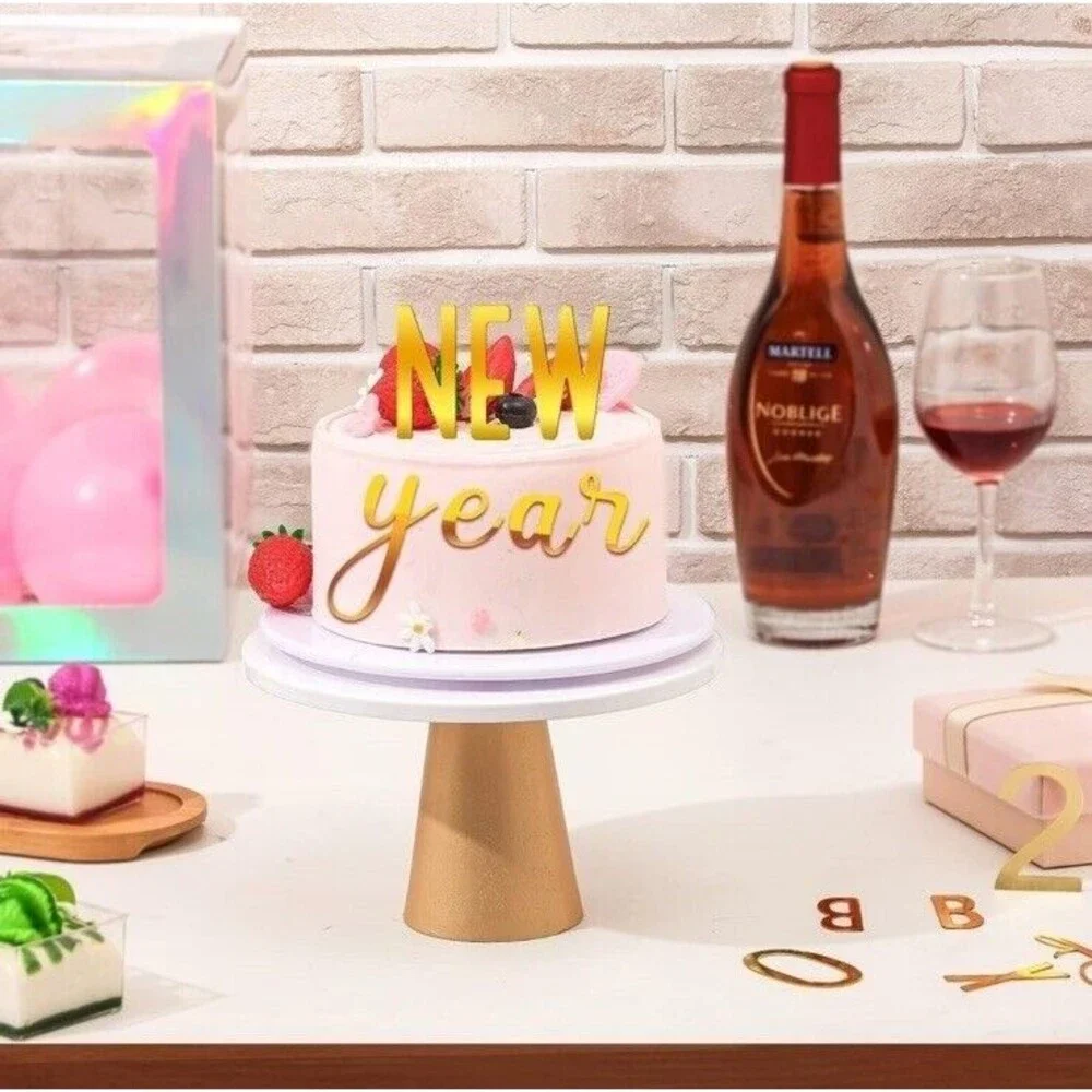 124 Piece Gold Acrylic Number Alphabet Cake Topper DIY Set Personalize Custom